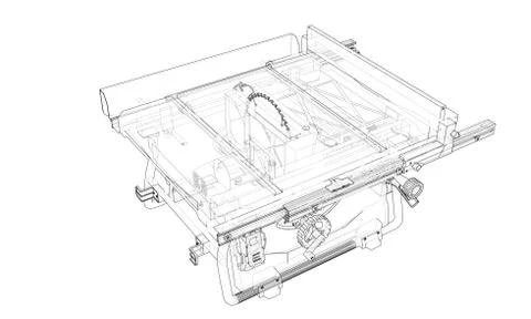 Outline table saw for woodwork vector 스톡 일러스트