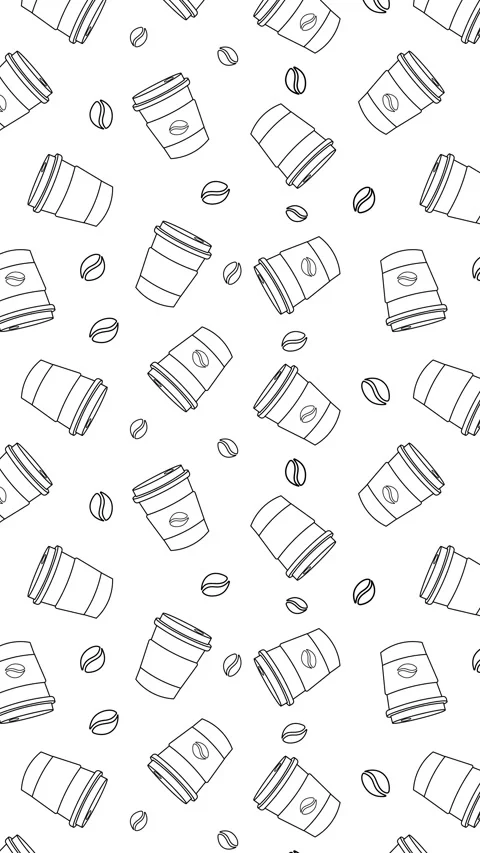 Outline takeaway coffee pattern 4k Stock Footage 273907824