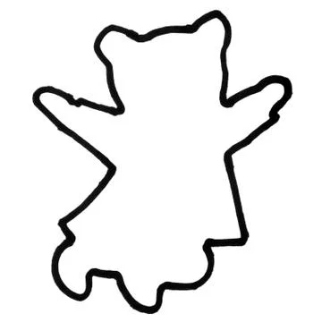 Outline of a teddy bear Ilustração Stock