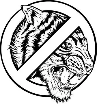 Outline of Tiger head vector illustration design Illustrazione stock