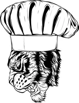 Outline of Tiger head vector illustration design 스톡 일러스트