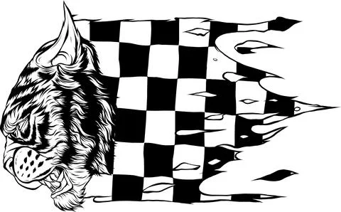 Outline of Tiger head vector illustration design 스톡 일러스트