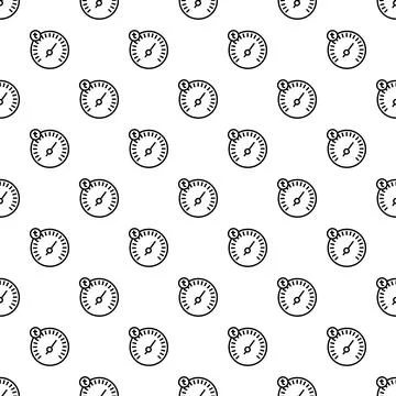Outline time icon seamless pattern for speed Stock Illustration