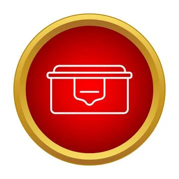 Outline toolbox equipment icon inside a red circle Stock Illustration