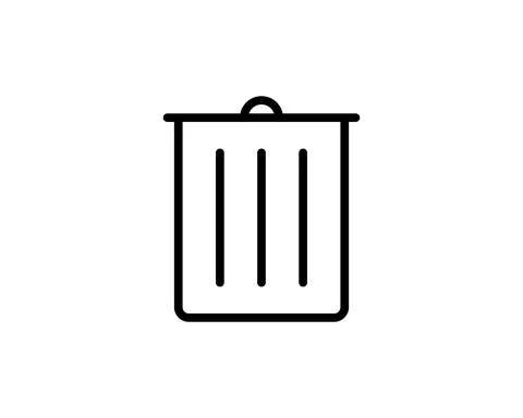Outline Trash Icon isolated on white background for web site design, logo, ap Stock-Illustration