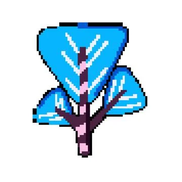 Outline tree doodle flat pixel art vector illustration Stockillustratie