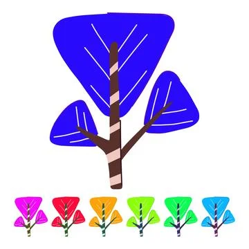 Outline tree doodle flat vector cartoon graphic イラスト素材
