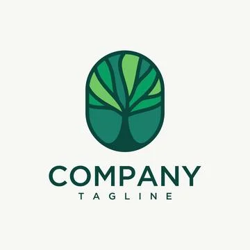 Outline Tree logo modern concept design template Stock Illustration