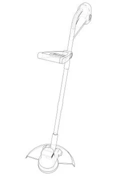 Outline trimmer grass cutter. Vector Illustrazione stock