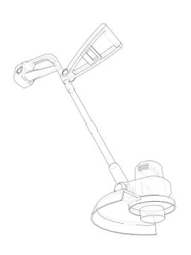 Outline trimmer grass cutter. Vector Stock Illustration
