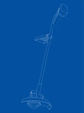 Outline trimmer grass cutter. Vector Stock-Illustration