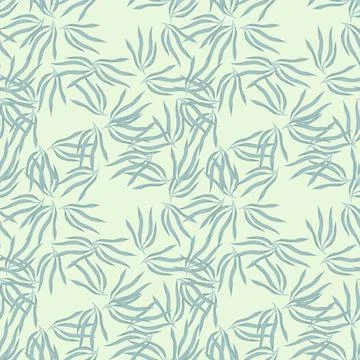 Outline tropical leaves semless pattern. Tropic leaf background. Exotic hawai Stock Illustration