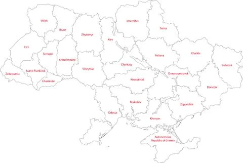 Outline Ukraine map Stock Illustration