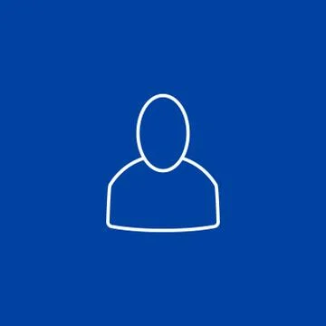 Outline user icon on blue background Stock Illustration