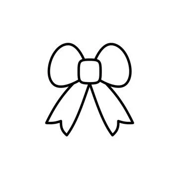 Outline vector bow icon isolated on white background. Stock Illustration