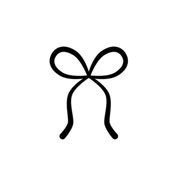 Outline vector bow icon isolated on white background. Stock Illustration