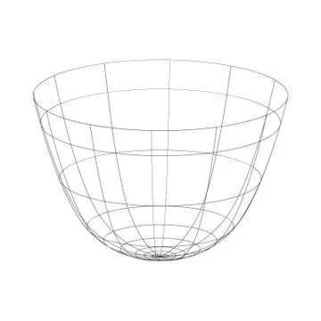 Outline vector drinking bowl on the white Stock Illustration