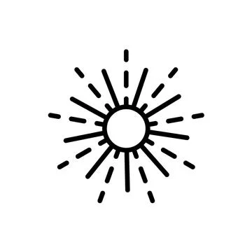 Outline vector fireworks icon isolated on white background. Stock Illustration