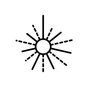 Outline vector fireworks icon isolated on white background. Stock Illustration