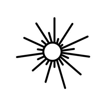 Outline vector fireworks icon isolated on white background. Stock Illustration