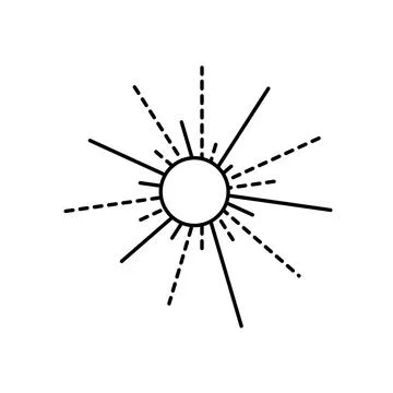 Outline vector fireworks icon isolated on white background. Stock Illustration
