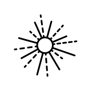 Outline vector fireworks icon isolated on white background. Stock Illustration