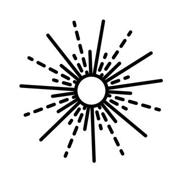 Outline vector fireworks icon isolated on white background. Stock Illustration
