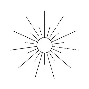 Outline vector fireworks icon isolated on white background. Stock Illustration