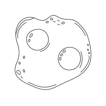 Outline vector of fried eggs, a staple breakfast item rich in protein and Stock Illustration
