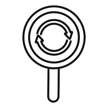 Outline vector icon of circular arrow lollipop 스톡 일러스트