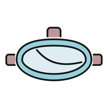 Outline vector icon of a cooking pan Stock Illustration