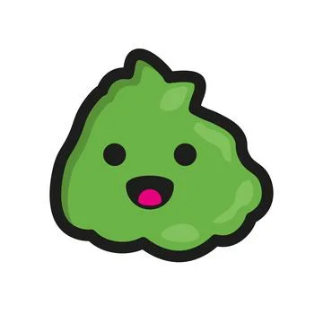 Outline vector icon of cute wasabi with face Stock Illustration