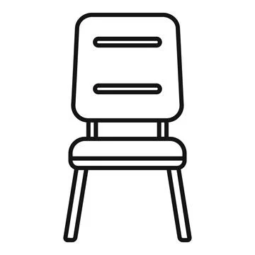 Outline vector icon illustrating a simple chair Stock Illustration