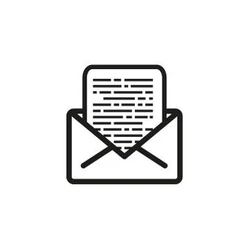 Outline vector icon of the open letter Illustrazione stock