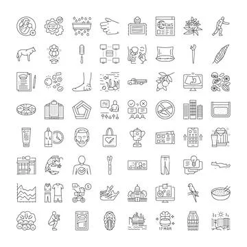 Outline vector icon set collection for web design Stock Illustration