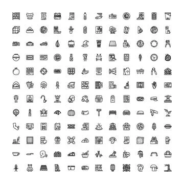 Outline vector icon set miscellaneous collection for graphic design 스톡 일러스트