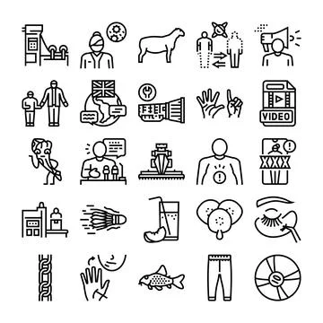 Outline vector icon set presenting various concept symbols Stock Illustration