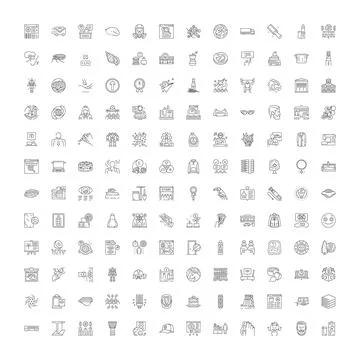 Outline vector icon set for web and mobile apps Stock Illustration
