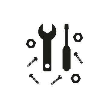 Outline vector icons screwdriver and wrench Stock-Illustration