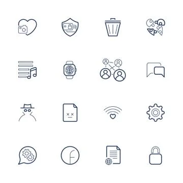 Outline vector icons for web and mobile. Editable Stroke. Icons set with diff Stock-Illustration
