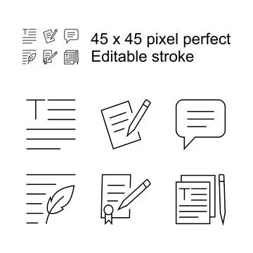 Outline vector icons for web and mobile. Text editor Icons, Stock Illustration