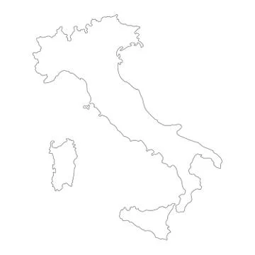 Outline vector Italy map Stock Illustration