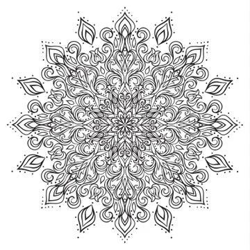 Outline vector mandala ornament Stock Illustration