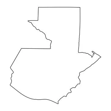 Outline vector map of Guatemala borders geographic cartography illustration イラスト素材