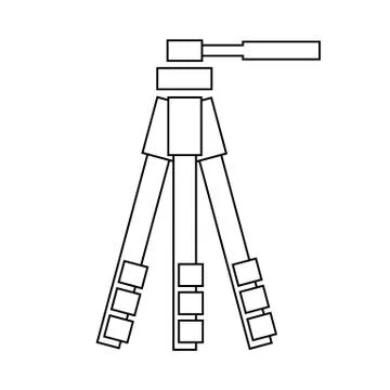 Outline vector tripod icon on the white Stock Illustration