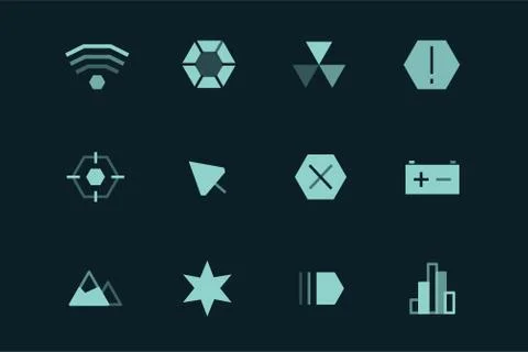 Outline vector UI technology icons set Stockillustratie