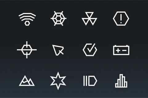 Outline vector UI technology icons set Stockillustratie