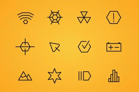 Outline vector UI technology icons set Stockillustratie