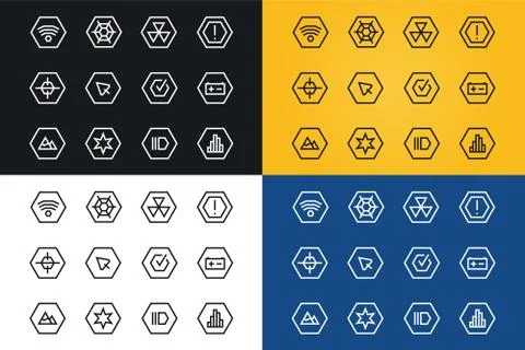 Outline vector UI technology icons set Stockillustratie