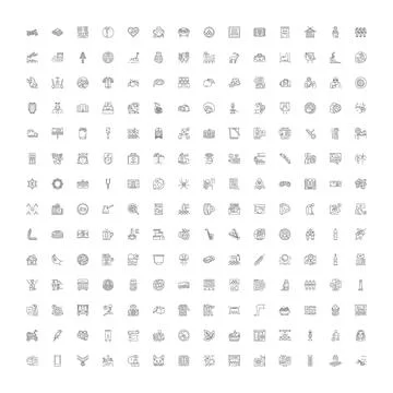 Outline vector web icon set collection Illustrazione stock